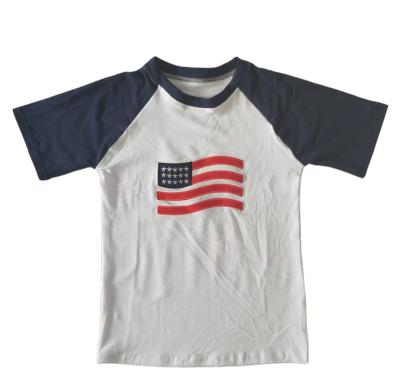 China Formal 4th of July kids clothing boys and short sleeve t-shirt raglan clothing for sale