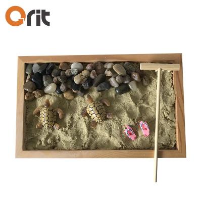 China 2019 Japan Zen Stones Stones Decoration Zen Garden Ornaments Mini Indoor Zen Garden Box for sale