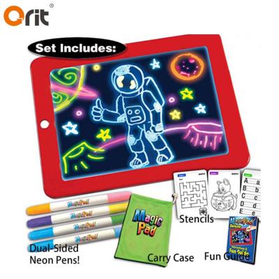 China Recycled Light Writing Pad for Kids Board Clipboard Fluorescence Paint Luminescent Writing Board with LED 3D Pen Lighting Board for sale