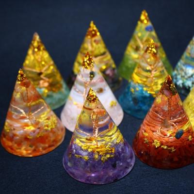 China Wholesale Meditation Reiki Healing Energy Europe Product Orgone Chakra Semi Stone Orgone Crystal Pyramid for sale