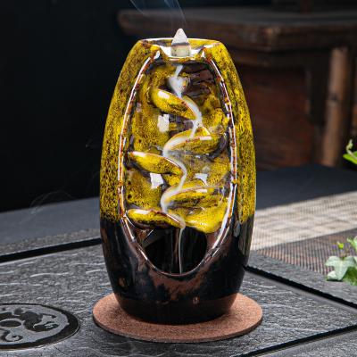 China High Quality Indian Chinese Portable Waterfall Incense Burner Buddha Incense Stick Ceramic Backflow Censer for sale