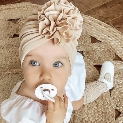 China Polka Dot Big Bow Headband Turban Baby Turban Factory Soft Baby Turbans Lovely Flower Direct Hat Baby Friendly Material for sale