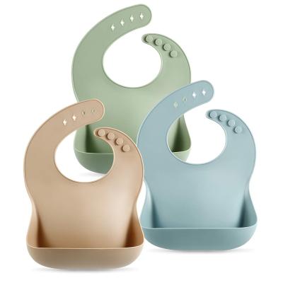 China Washable Silicone Baby Bibs Clean Adjustable Comfortable Soft Waterproof Durable for sale