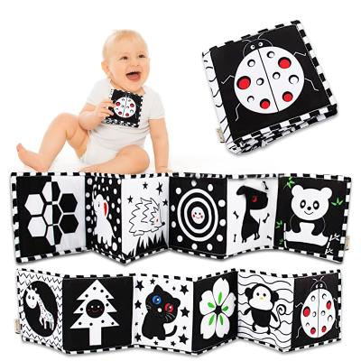 China Black and White Cloth Baby Toys 0-3 Months Baby Contrast Cards Sensory Toys for sale