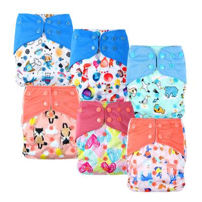 China Hot Selling Baby Diapers Printed Reusable Baby Diapers Wholesale Reusable Baby Cloth Diapers for sale