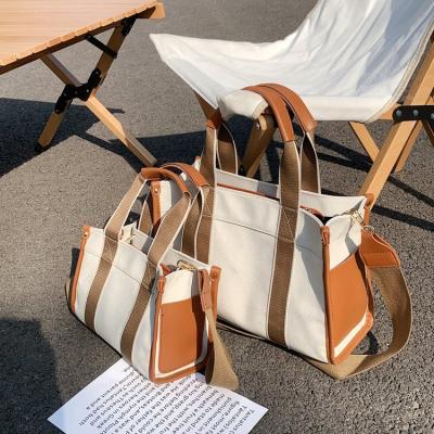 China Large Canvas Tote Bag Handbags Pure Canvas Women Messenger Bags Small Cross - Body Bag With Straps for sale