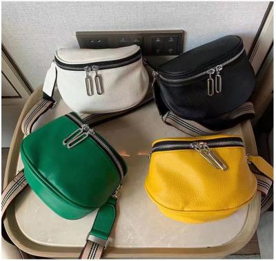 China 2022 Width Summer Stripe Daily Used Strap Chest Bags Fashion PU Leather Ladies Mini Casual Crossbody Bags Small Size With 2 Zippers for sale