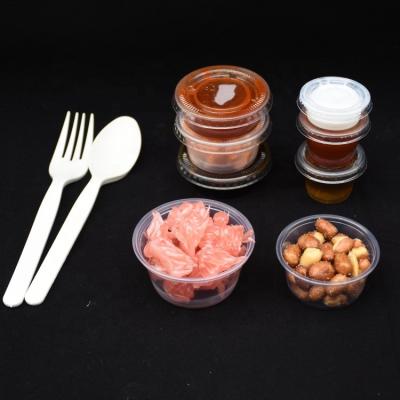 China Temperature-25-125 Â ° Food Grade 0.5oz PP C Cup Disposable Plastic Sauce Containers Plastic Sauce Containers With Lids for sale