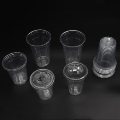 China Eco-friendly Reusable Disposable Bubble Tea Cup 360ml/500ml/600ml/700ml Transparent Plastic Cup for sale