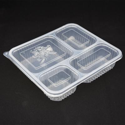 China Microwave Safe Bento 4 Compartment Food Container Thickened Disposable Bento Lunch Box for sale