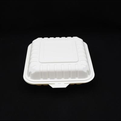 China Environmental and disposable biodegradable biodegradable take away fast food packaging clamshell burger box microwavable lunch box for sale