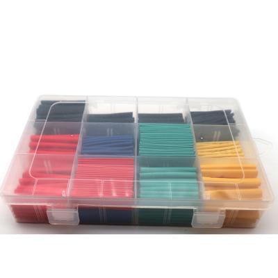 China Environmental protection 530pcs/set color polyolefin LOW VOLTAGE color polyolefin roll package thin wall pe shrink tubing heat shrink tubing for sale