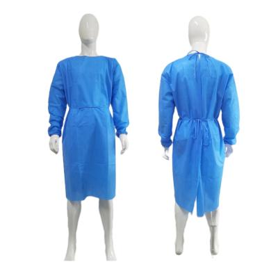 China Shelf Life 3 Years Tie Attachment At Back Isolation Gown Level 2 SMS Fabric Waterproof for sale