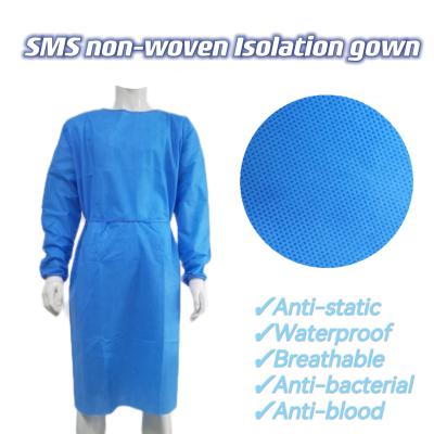 China Blue Breathable Anti Static Isolation Gown AAMI Level 2 3 For Protective Equipment for sale