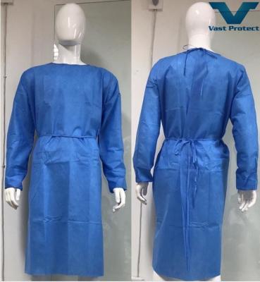 China Certified Fluid Resistant Disposable Surgical Gown Anti Bacterial Isolation Wrap Ethylene Oxide Free Adult Size for sale