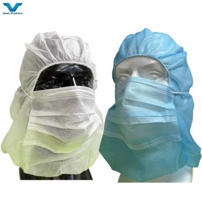 China Customized Logo Purple Disposable Non-Woven PP Ninja Balaclava Hood with Face Mask for sale