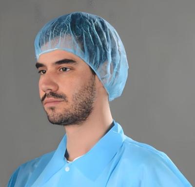 China Não tecido Redondo Crimped Plissado Clip Clip Cap Mop PE Bouffant Chuveiro Banho Hotel Cap à venda