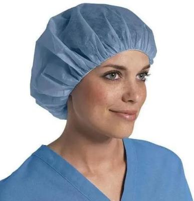 China 21 Inch Non-Woven Disposable PP SMS Head Cover Hair Net Hat Round Bouffant Cap for sale