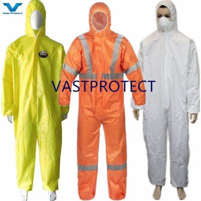 China CE Cat 3 III Type 4/5/6 Industry Safety PPE Nonwoven SMS Microporous Disposable Overall for sale