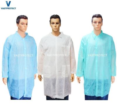 China Disposable Visitor Lab Coat for Doctors Nurses Direct Micro-Porous/PP/SMS Non-Woven PP for sale