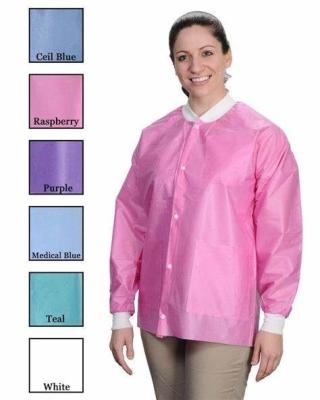 China Disposable Lab Jackets Hip Length Reusable Scrub Jacket Lab Coat Unisex with Dust-Proof V601 for sale