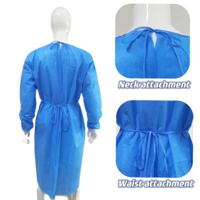 China Breathable AAMI Level 1/2/3 Disposable Isolation Gown 120*140cm for Inspection Tour for sale