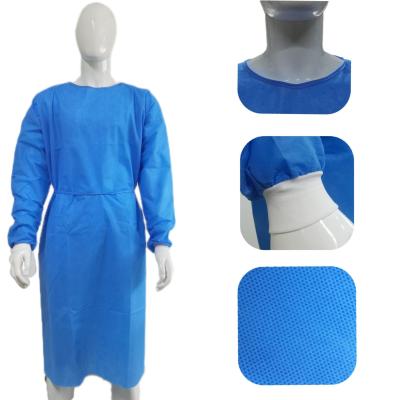 China Disposable Gown Waterproof Soft PPE Visit Gown with Knitted Cuffs 120*140cm VASTPROTECT-501 for sale