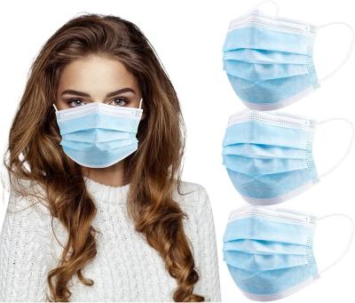 China Level Type II Flat Earloop 3 Ply Disposable Blue Face Mask with Soft Material for sale