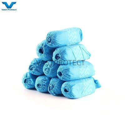 China Customizable Labs Disposable PP 10-30g Elastic Blue Anti-Slip Printed Shoe Cover for Labs for sale