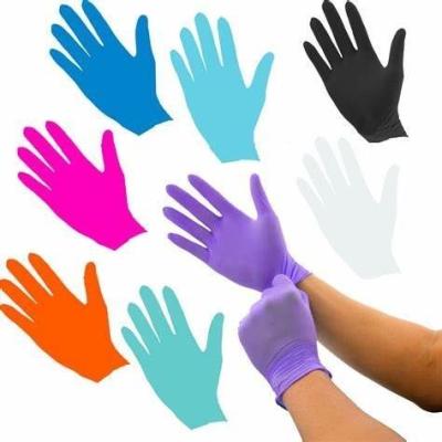 Chine 100% Nitrile pur bleu noir Des gants jetables sans poudre pour le nettoyage domestique à vendre