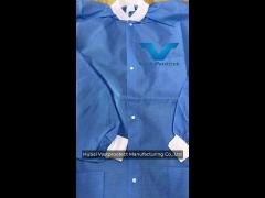 white blue disposable sms lab coats with zipper closure and guarantee period two years