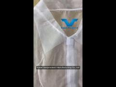 nonwoven sbpp disposable lab coats with buttons closure magic tape cotton knitting cuff