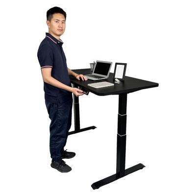 China (Size) White Executive Smart Adjustable Lifting Office Furniture Double Platform Electric Sit Stand Frame Computer Desk Table for sale