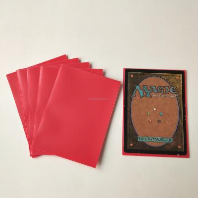 China Double Matte Deck Guard Sleeves Safety Red Color 66x91mm for Collectible Game Cards for sale