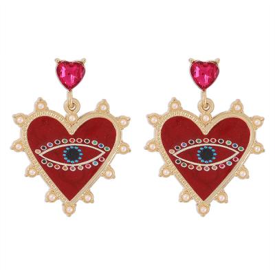 China New 2021 Wholesale Cheap Personality Trendy Luxury Designer Fashion Earring Evil Eye Drop Punk Earrings for sale