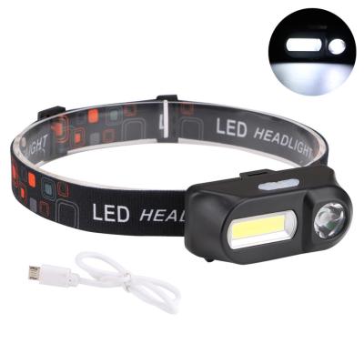 China 1*18650 batteries. Drop Shipping Portable Mini Xpe +Cob Led Headlight Usb Lamp Fishing Headlamp Rechargeable Camping Head Torch for sale