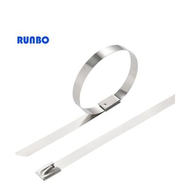 China Drilling And Pulling Stainless Steel Cable Tie Manufacturing Full Coating Metal Cable Tie Self Locking Zip Cable Tie for sale