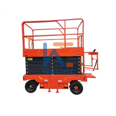 China Hydraulic Self Propelled Capacity 300KG 8M /10M/12M/14M Hotels Scissor Aerial Work Platform Lifter for sale