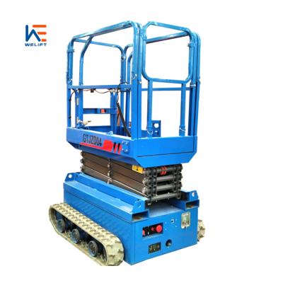 China Hotels Mini Hydraulic Self Propelled Crawler Scissor Lift Platform for sale