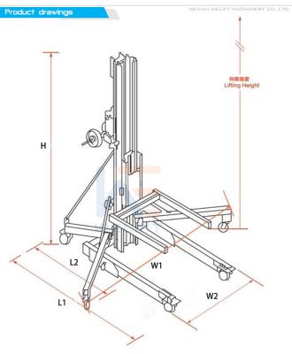 China Convenience 2 Manual Easy Operation Safety Aluminum Material Lifter for sale