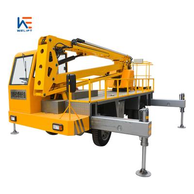 China 4. Construction work aerial truck mounted boom arm lift platform with cockpit for sale