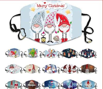 China Santa Claus Dustproof Windproof Washable Unisex faceMasks Anti-dust-fog-virus-pollen stain Christmas series cotton faceMasks for sale