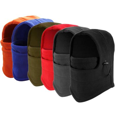 China 6 Eco-Friendly Materials In 1 Fleece Balaclava Hood Thermal Swat Ski Mask Bike Beanies Winter Wind Cap Face Hats for sale