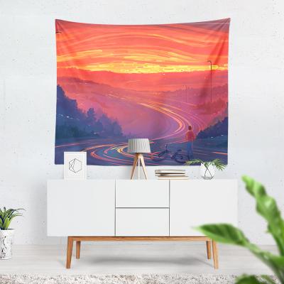 China Custom 2021 Mountain Tapestry Scenery Printing Home Background Cloth Wall Tapestry Wall Hanging for sale