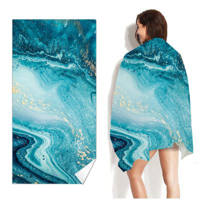 China Microfiber Beach Towel Double Sided Reused Sustainable Quick Dry Sand High Quality Suede Two Side Printed Free Beach Towel for sale