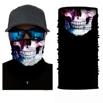 China Custom Factory Wholesale Logo Printed Seamless Skull Motorcycle Sports Bandana Fishing Neck Cuff for sale