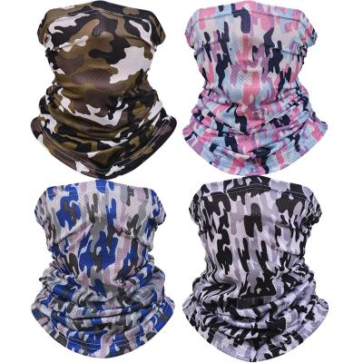 China 2021 Eco-friendly Material Ice Silk Riding Sunscreen Maskes Camouflage Outdoor Face Towel Sports Neck Cover Towel Print Breathable UV Cold Bandana for sale