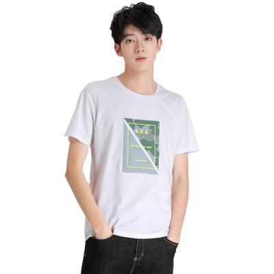 China Anti-wrinkle T-shirt men's short sleeve round neck cotton fashionable loose shirts large size men's clothing graphic t-shirt for sale