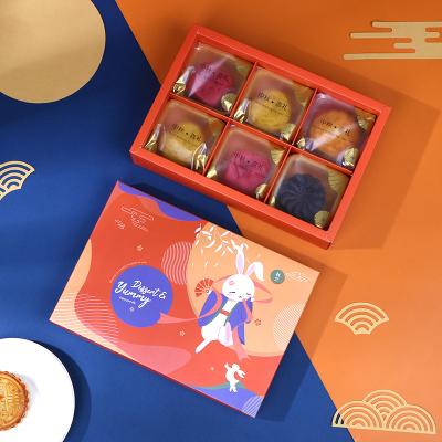 China Luxury Packaging Box Materials Mooncake Mooncake Food Gift Box Cookie Reused Custom Printing Foldable Paper Box for sale