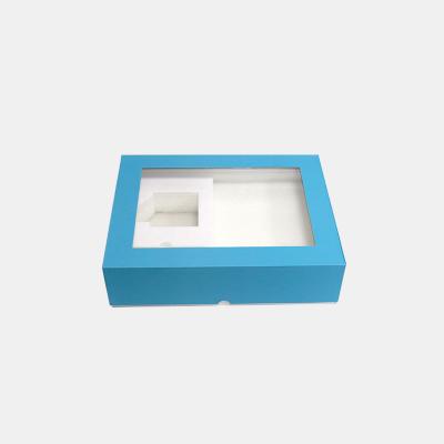 China Custom Recycled Cardboard Packaging Box Materials PVC Rigid Plastic Window Electronic Phone Ipad Sets Gift Box With Logo for sale